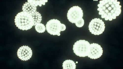 Abstract Glowing Microscopic Cells or Virus Particles Animation