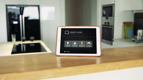 Smart home control application on a tablet