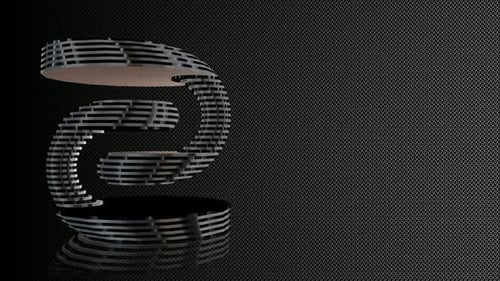 Abstract 3D Rotating Geometric Metal Element Animation