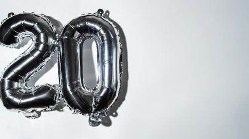 Metallic Foil Number Balloons Spelling 2026 and 2022