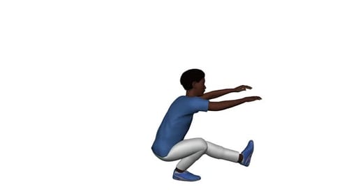 Man Doing One-Legged Squat Exercise 3D Animation