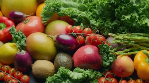 Colorful Fresh Fruits and Vegetables Assortment