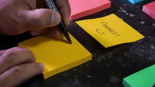Post-it reminder Enjoy your weekend handwritten note post short message