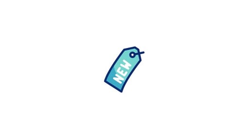 Animated Doodle Style New Product Tag Icon