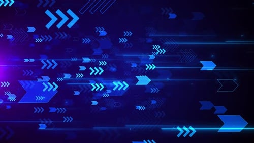 Futuristic Metaverse Hitech Flight Digital Line Landscape Waves Digital Binary Particle Smart City
