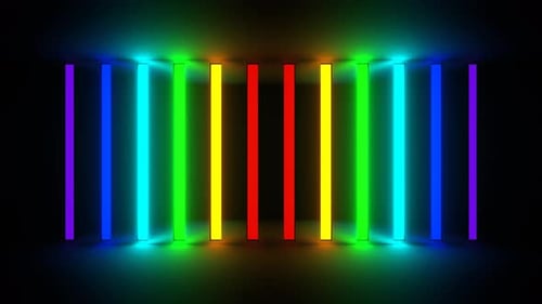 Multicolor Neon Lights Wall Background Vj Loop In 4K