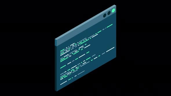 Animated Isometric Code Editor Window Programming Lines, Backgrounds ...