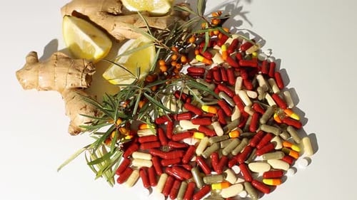 Ginger, Lemon, Capsules for Health and Fitness