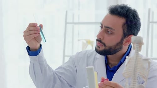 Scientist Micro Pipette for Analysis in a Medical Research Laboratory Advanced Medical and Biotechno