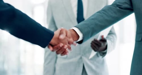 Business People Handshake in Office Environment
