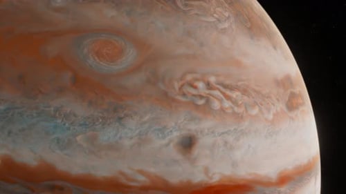 Realistic Jupiter Planet Rotation in Outer Space