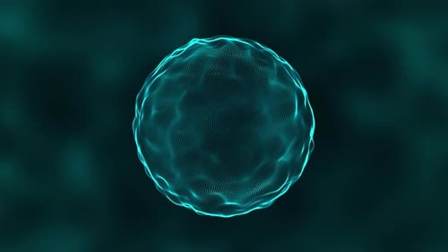 Esfera de puntos tecnológicos con puntos de conexión. Estructura de red abstracta digital. Renderización 3D.