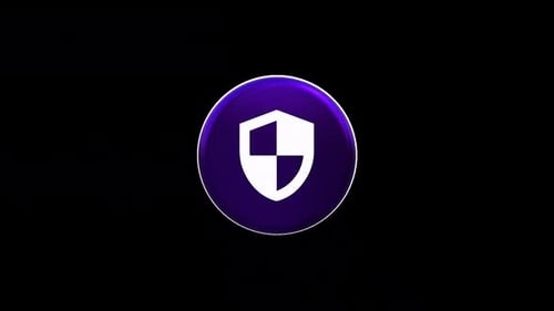 Rotating 3D Security Shield Icon Animation