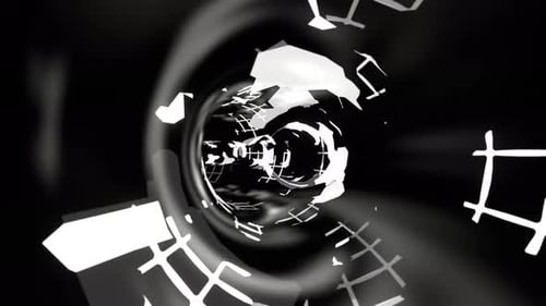 White Moving Along The Abstract Neon Portal Background Vj Loop In 4K