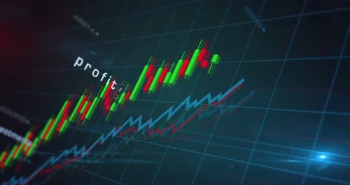 Animated Candlestick Chart Displaying Digital Financial Market Data