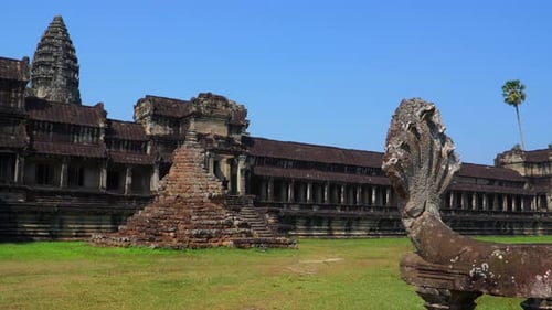Ancient Ruins Angkor Wat Temple Famous Cambodian Landmark