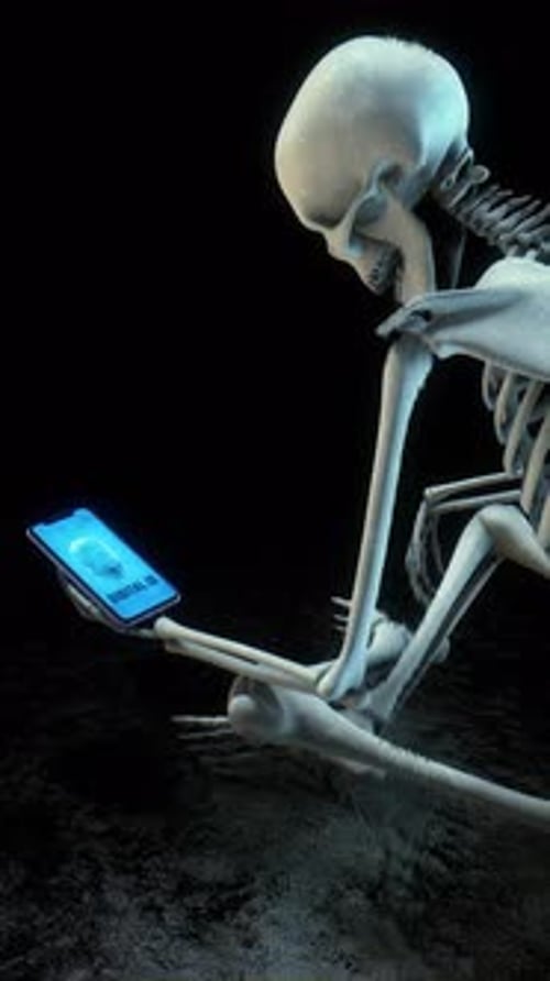 3D Animated Skeleton Interacting with Digital ID Smartphone