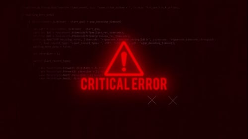 Critical Error Warning Sign Glitch Loop