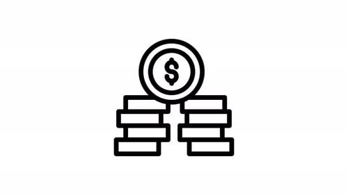 coins line icon animation