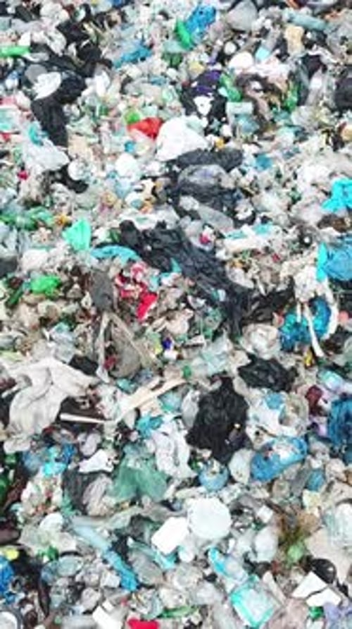Aerial View of a Landfill Showing Massive Garbage Pollution