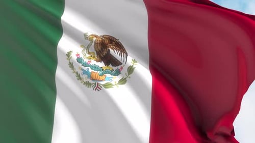 Realistic Waving Mexican Flag Animation for National Representation