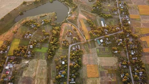 The Village And Its Surroundings From A Bird's Eye View.