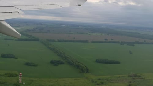 Airplane Takeoff Wing View