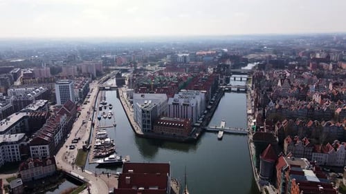 Aerial View of Gdansk City in Poland