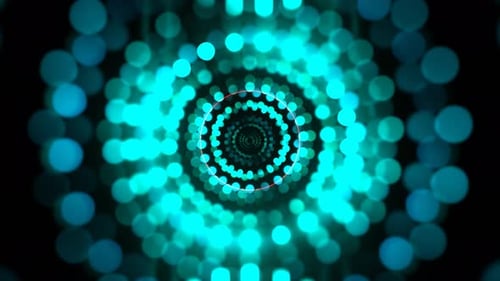 Turquoise And Red Abstraction Of Round Glowing Dots Background Vj Loop I 4K