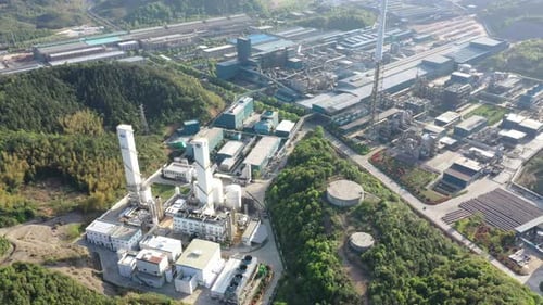chemical plant in city