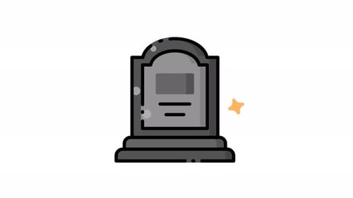 Halloween a blank gray tombstone awaits its inscription animation design