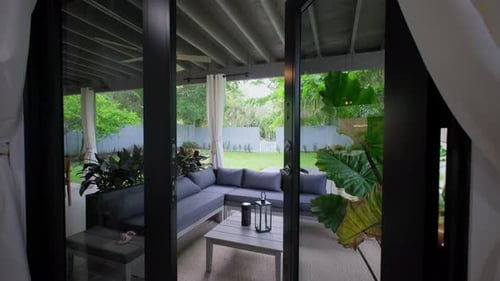 Serene Patio View in Suburban Home