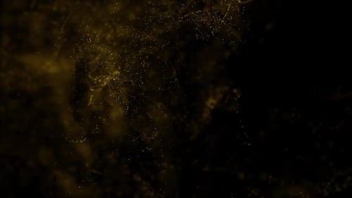 Abstract motion background shining gold particles. Shimmering Glittering Particles With Bokeh.