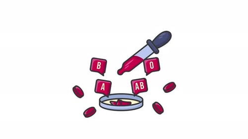 color line blood test animated icon