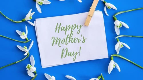 Happy Mother's Day Card with Spring Flowers