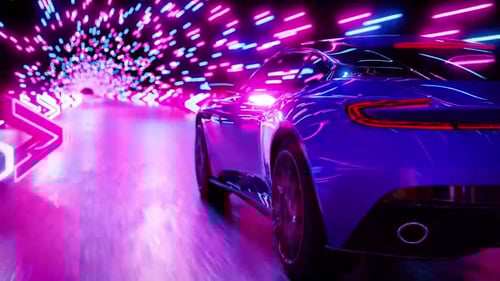 Experience a thrilling drive in a futuristic cyber neon world