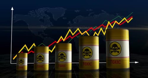 Environmental Pollution Growth with Toxic Barrels Graph