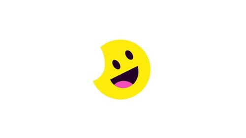 Happy Laughing Emoji Animation with Flat Design Style