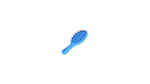 Animated Hairbrush Rotating Icon for Beauty and Personal Care