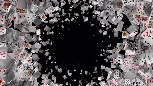 Playing Cards Flying Reveal Transition