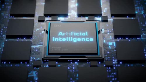O chip AI está instalado no soquete. Desenvolvimento do sistema de IA. Visão de máquina.