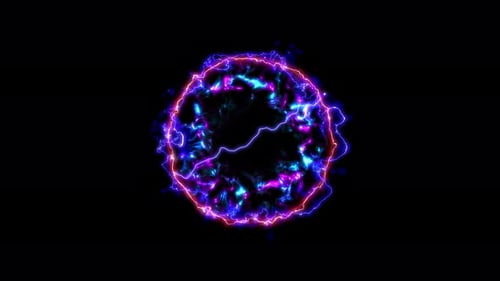 Pulsating Electric Energy Sphere Reveal Animation