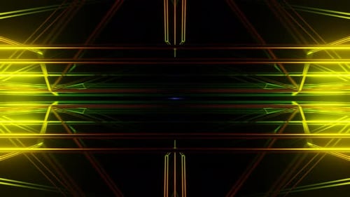 Dynamic Abstract Neon Lines Tunnel Loop Background