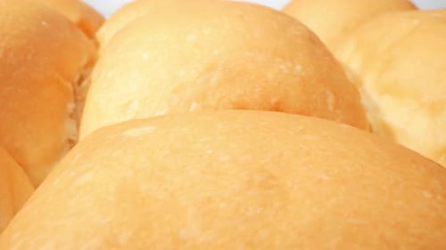 Golden Brown Dinner Rolls Close Up