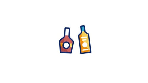 Flat Design Animated Bottles Icon