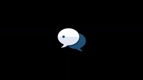 Flat Design Animated Chat Icon with Typing Dots