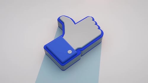 Dynamic 3D thumbs up icon signifies approval and positive feedback