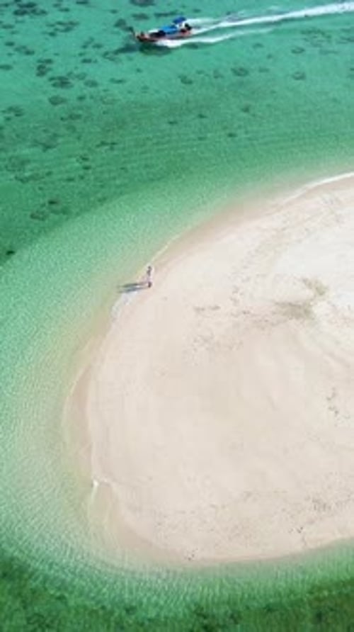 Couple on the Koh Lipe Island Thailand Beach a Tropical Island with a Blue Ocean