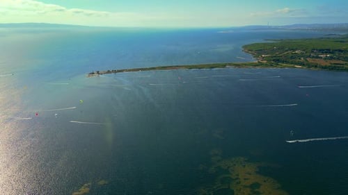 Water sport enthusiasts at Punta Trettu, San Giovanni Suergiu, Sardinia