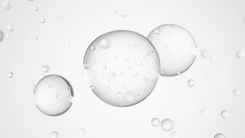 Clear Fluid Spheres Merging Animation
